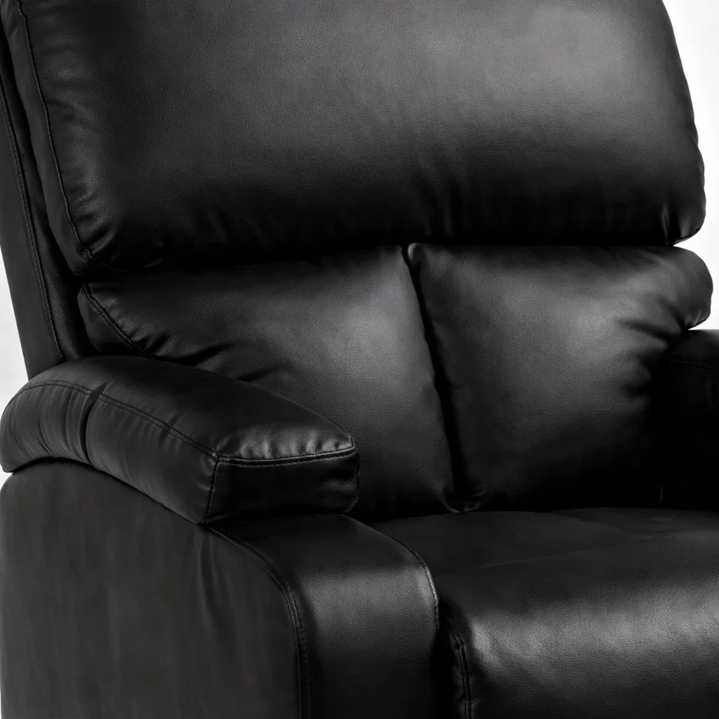 Bergere reclinable Ibiza leather Negro