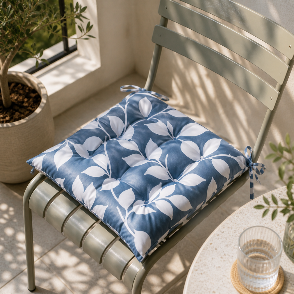 Pack de 2 Cojines para silla 40 cm x 40 cm Prado Azul