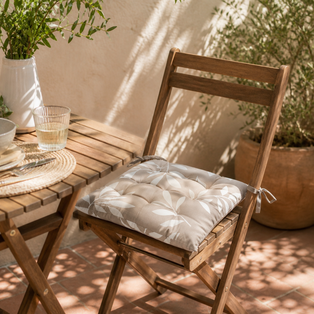Pack de 2 Cojines para silla 40 cm x 40 cm Prado beige