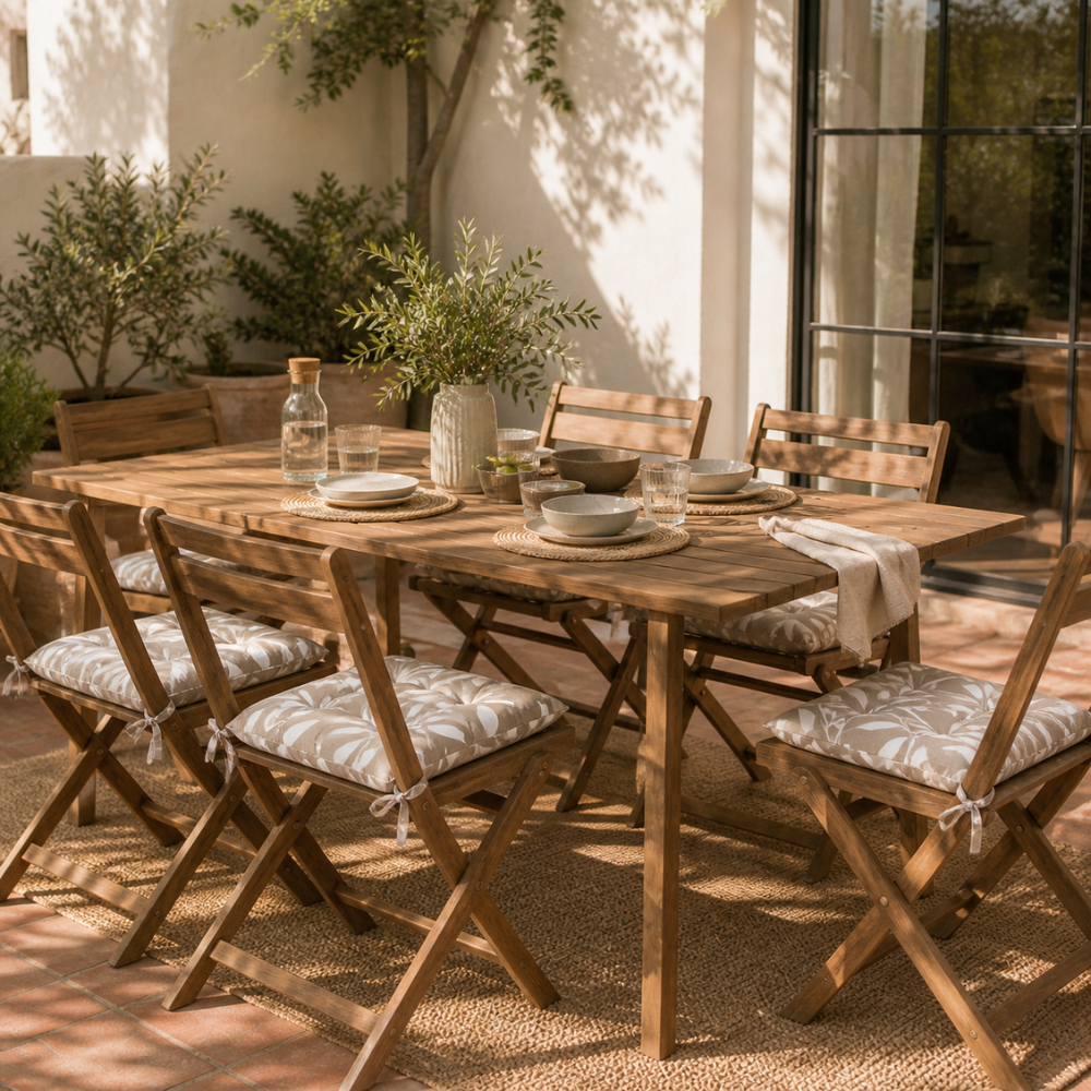 Pack de 2 Cojines para silla 40 cm x 40 cm Prado beige