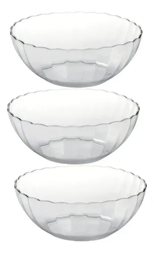 Pack 3 Ensaladeras De 2 Litros Bella Vidrio Marinex