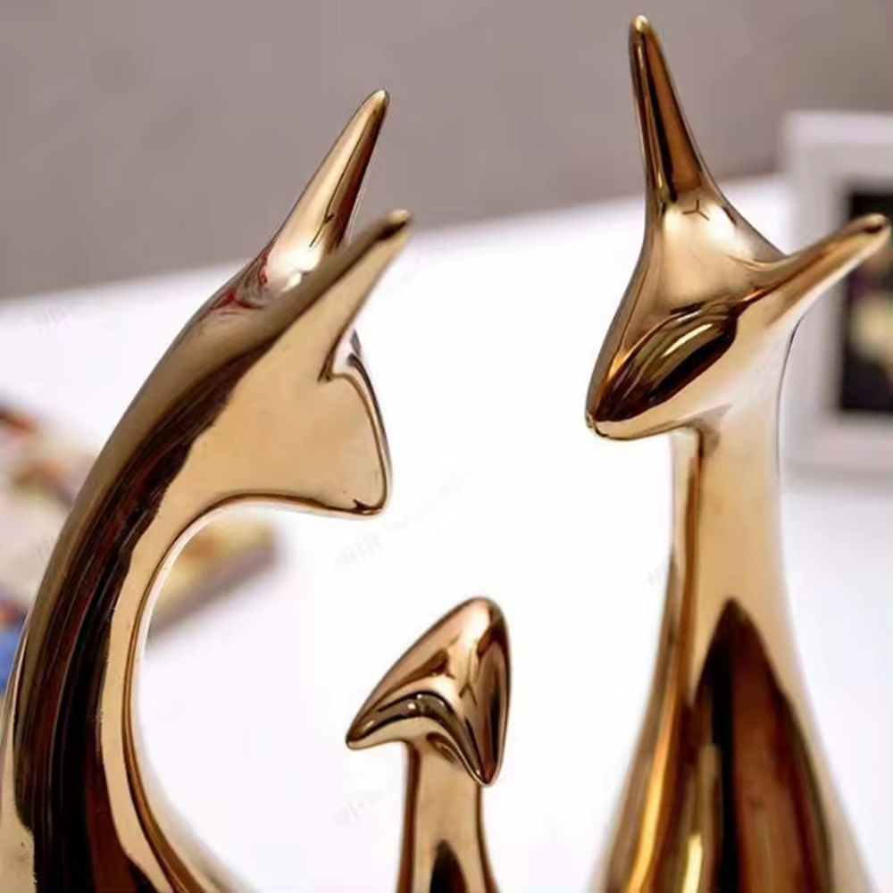 Figura Decorativa Gatos Dorados