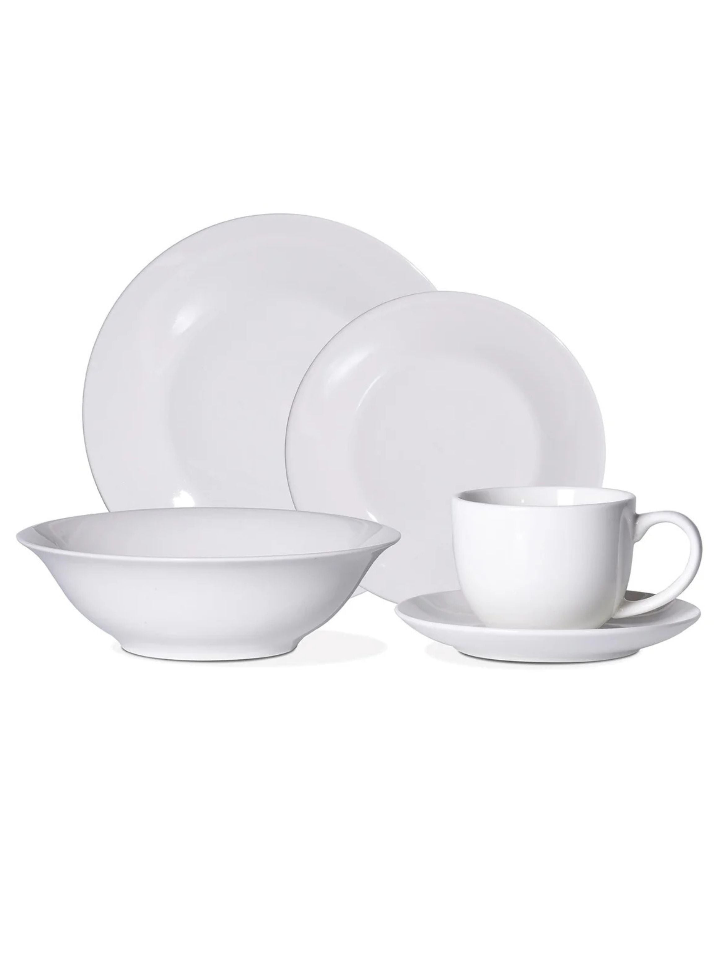 Juego Set de Vajilla 30 Pzas Porcelana Blanca Serena Hallen