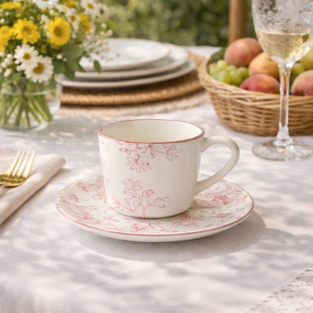 Juego de Tazón y platillo para 6 personas Rose