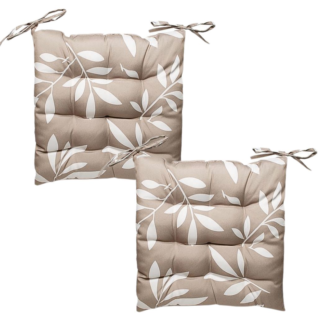 Pack de 2 Cojines para silla 40 cm x 40 cm Prado beige