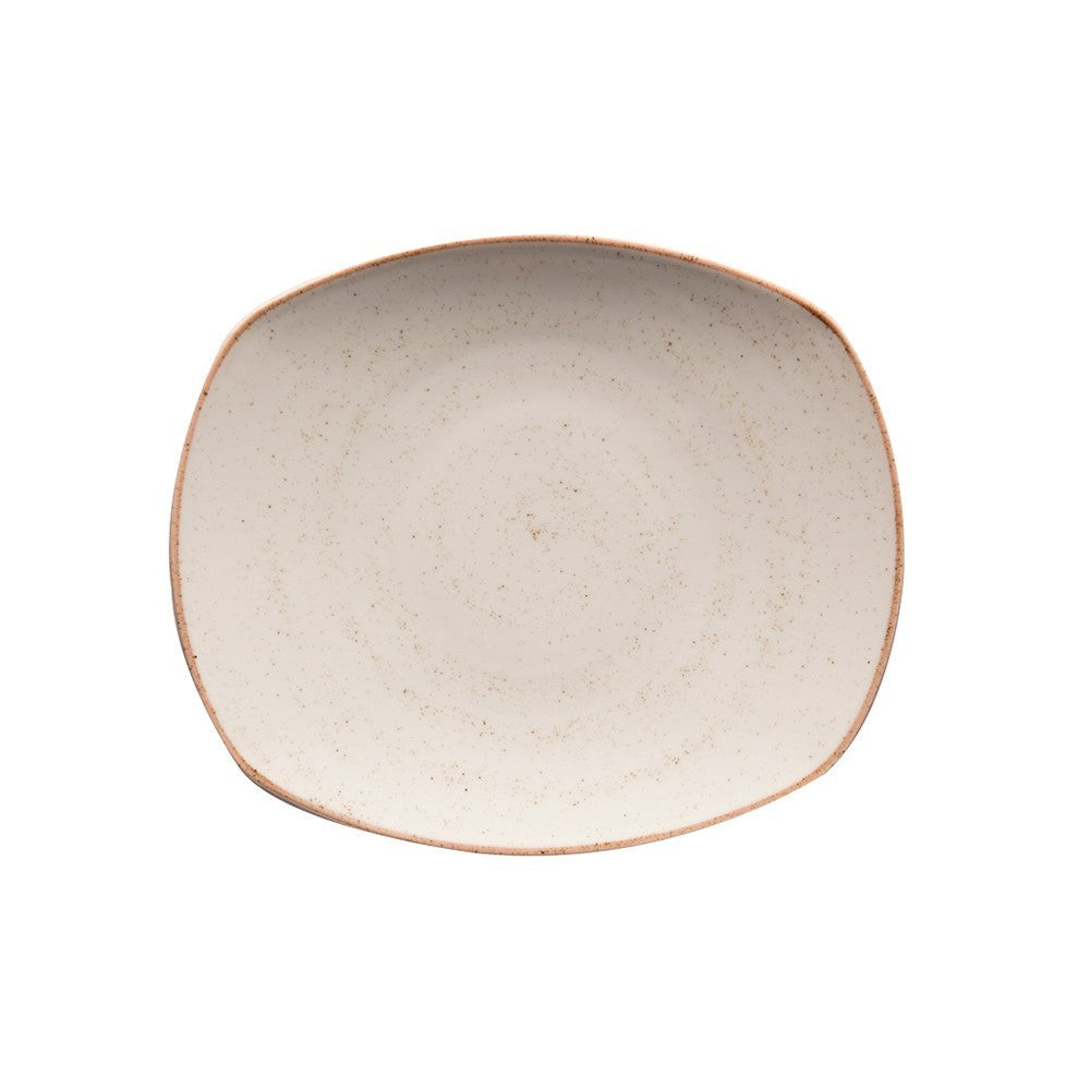 Set de Platos Artisan en Porcelana Blanca/Beige – 20,3 cm y 29,6 cm