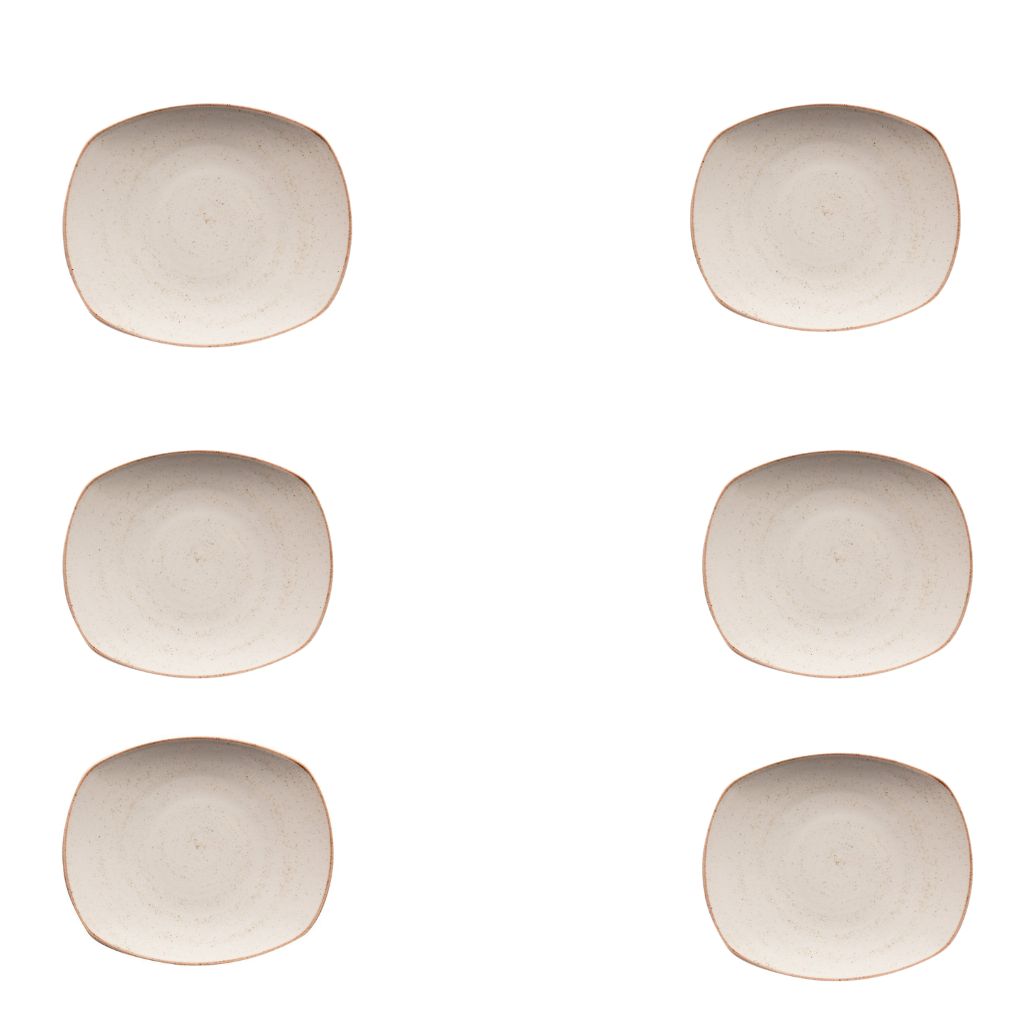 Set de Platos Artisan en Porcelana Blanca/Beige – 20,3 cm y 29,6 cm