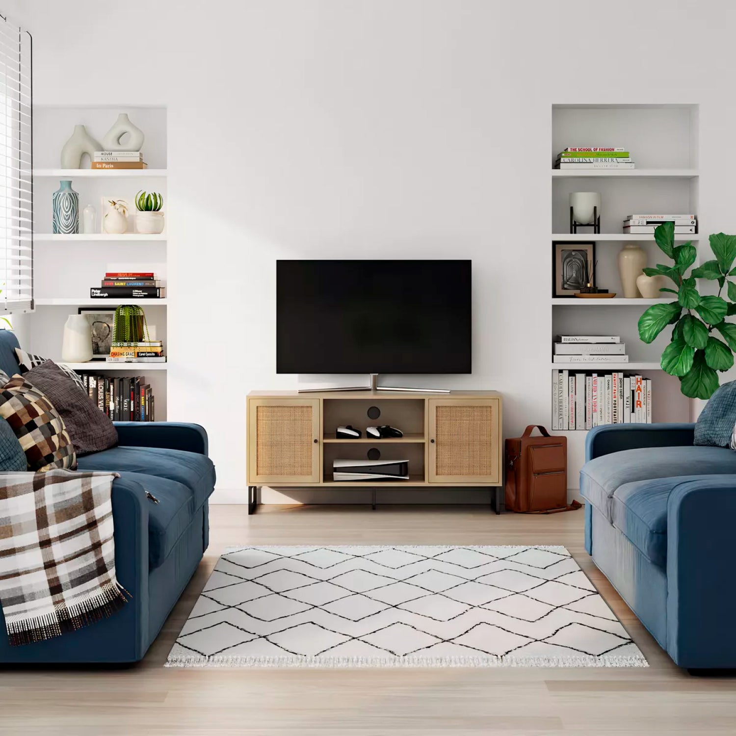 Rack de TV o Buffet Rattan Rustico Dos Puertas