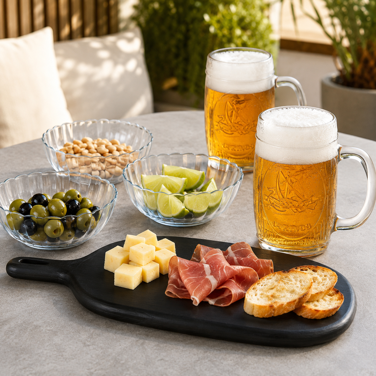 Set Cervecero del 18 con Vasos Vikings, Ensaladeras Bella y Tabla Coquinaria