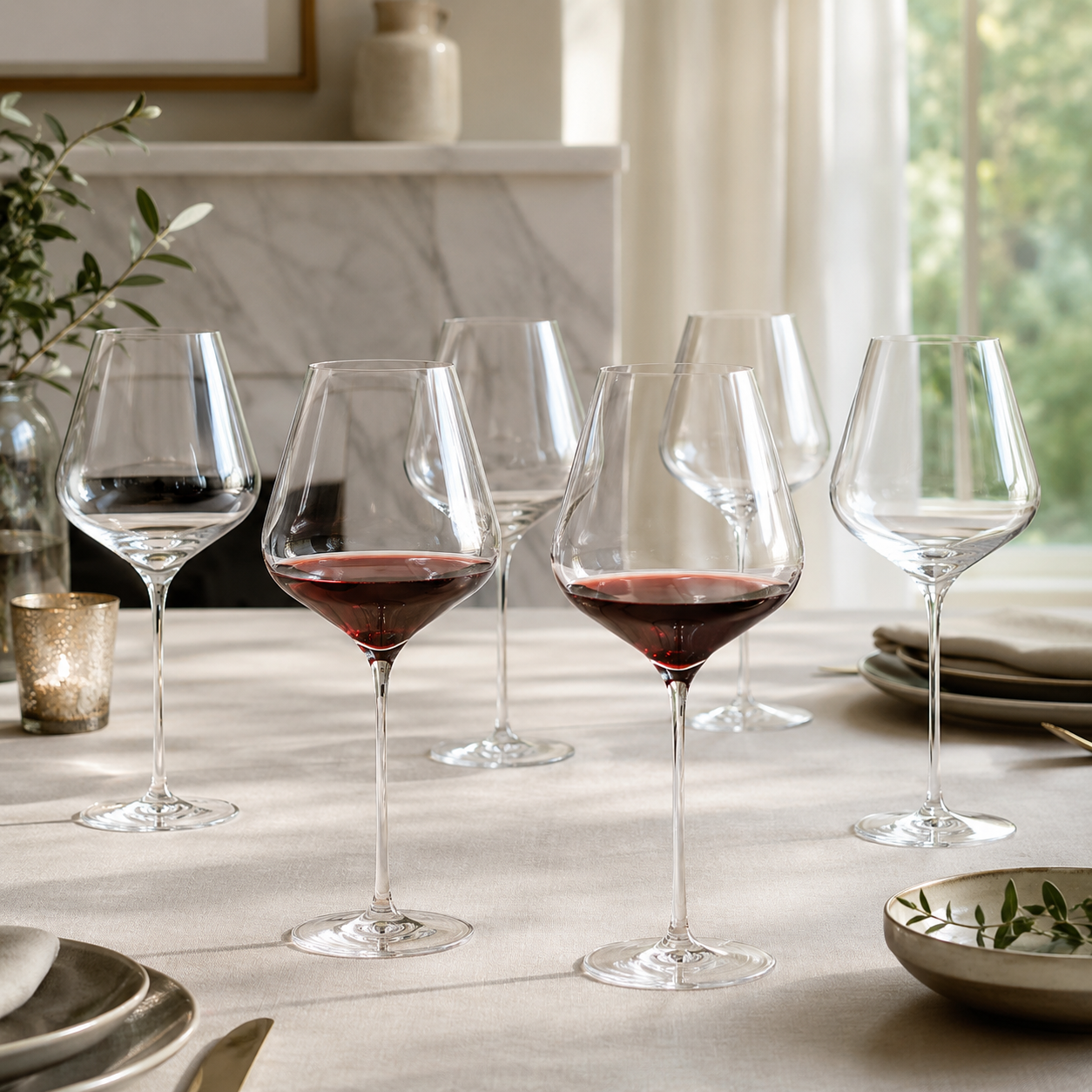 Set 6 Copas Cristal Burgundy Quatrophil Stölzle Lausitz 710 ml