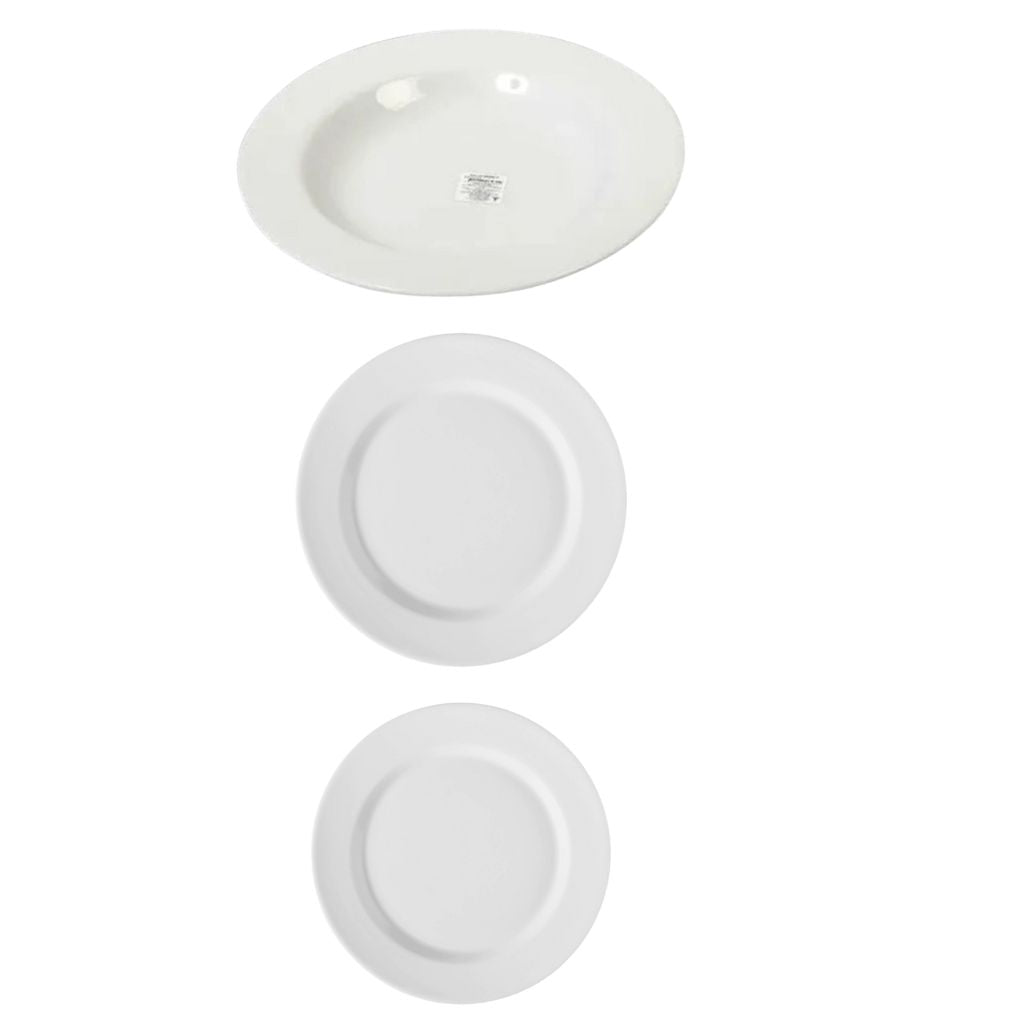 Set de Platos de porcelana blanca Corona