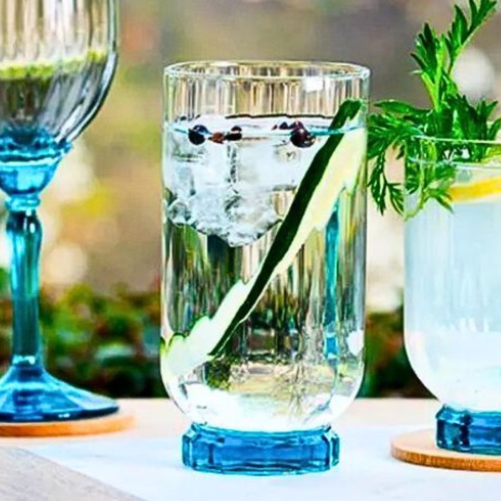 Set de 6 Vaso Bormioli Rocco, 430 ml, azul florian