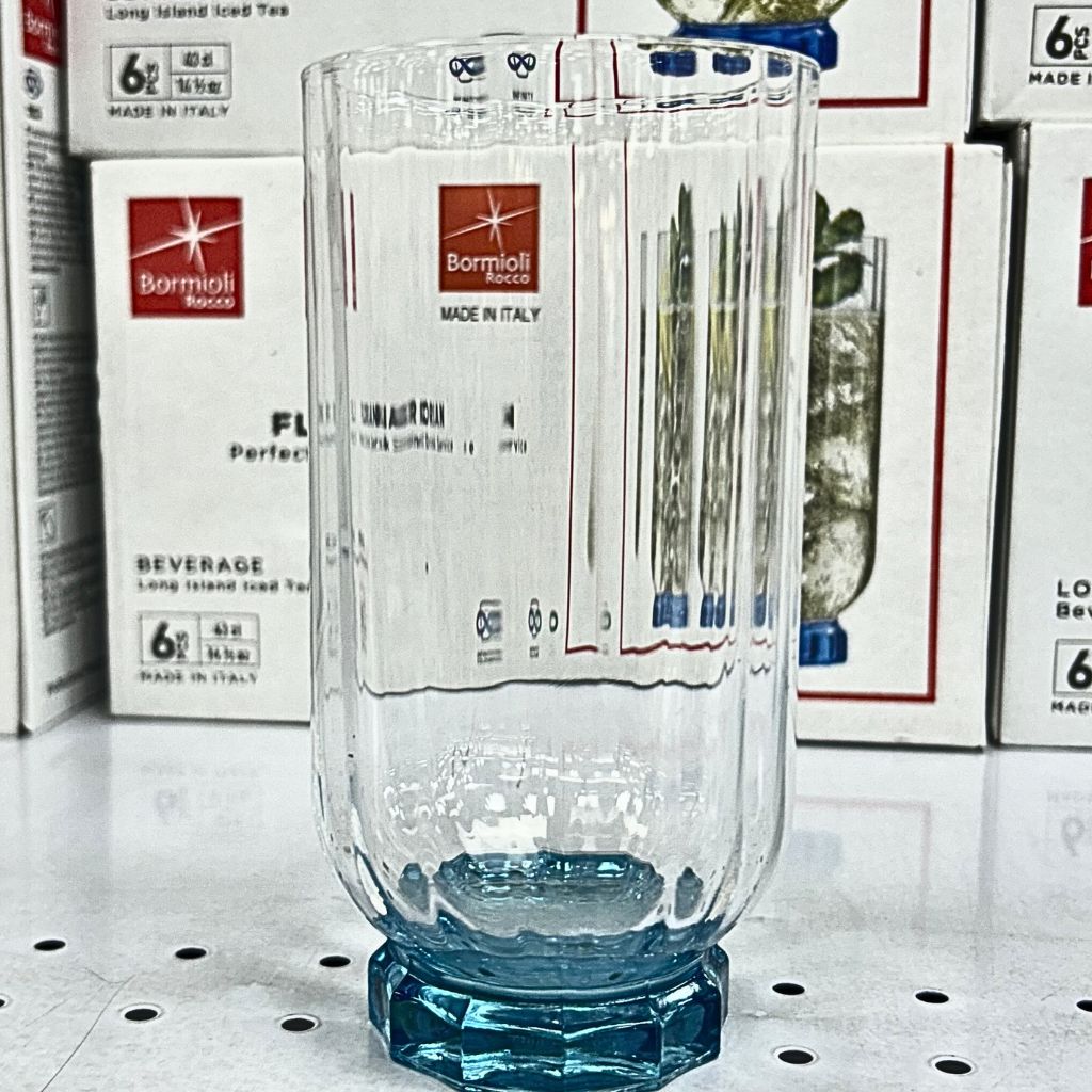 Set de 6 Vaso Bormioli Rocco, 430 ml, azul florian