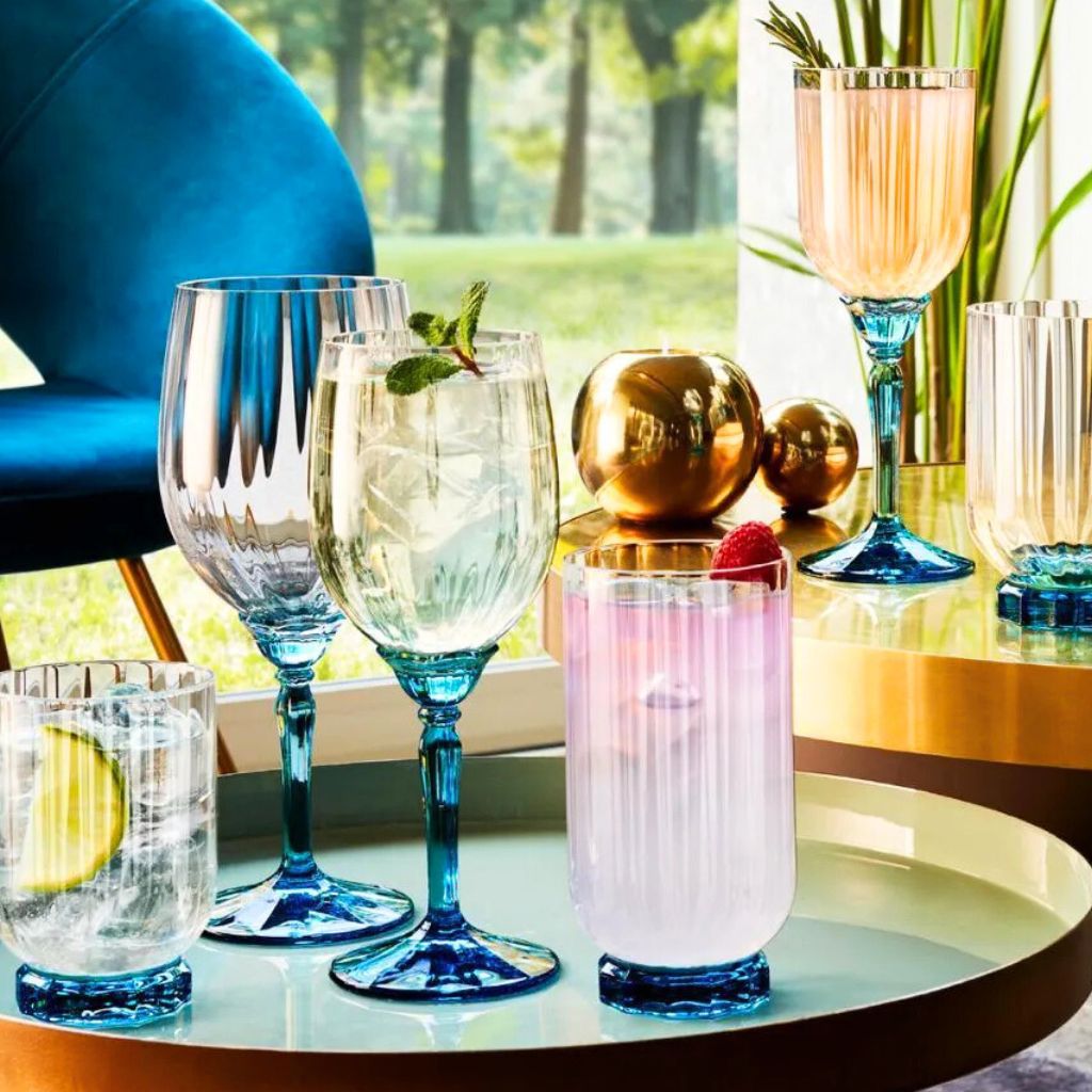 Set de 6 Vaso Bormioli Rocco, 430 ml, azul florian