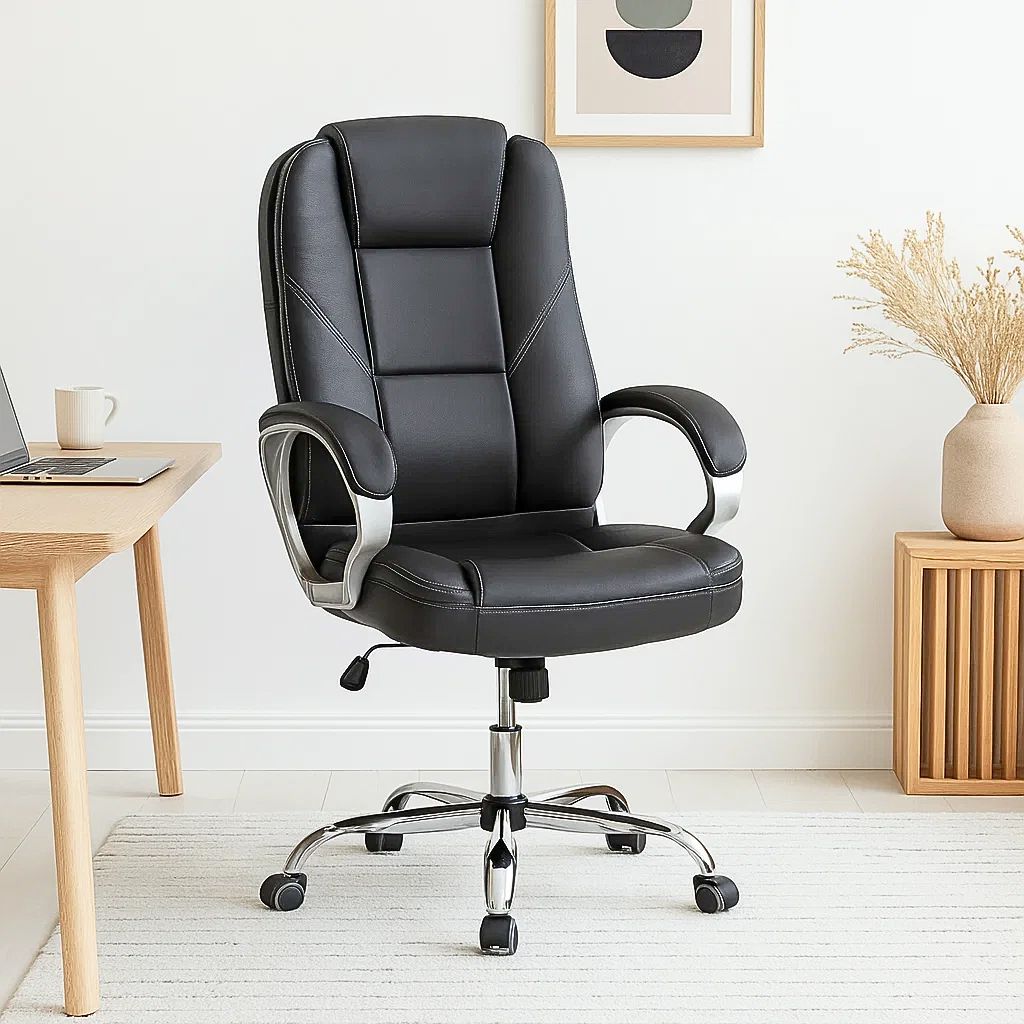 Silla de Oficina Ejecutiva Magnus Cuero Sintético - Negro