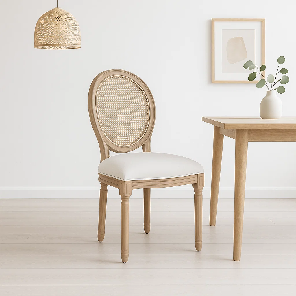 Silla de Comedor Madera Acolchada Luis XV