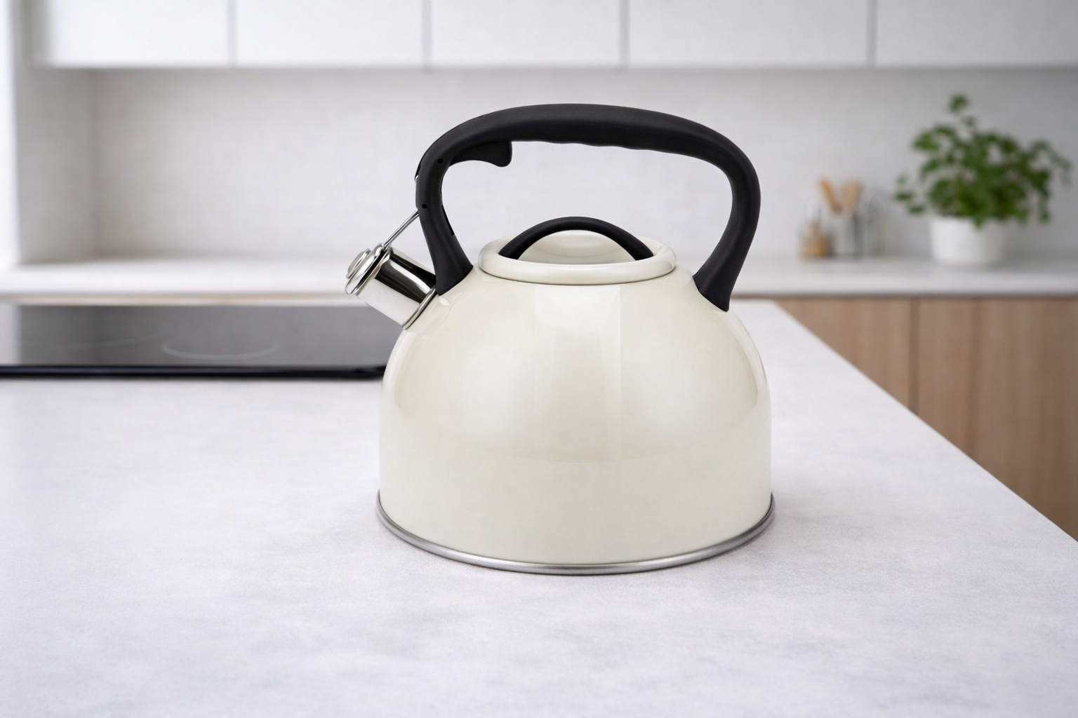 Tetera Acero Inoxidable color Crema 3 L