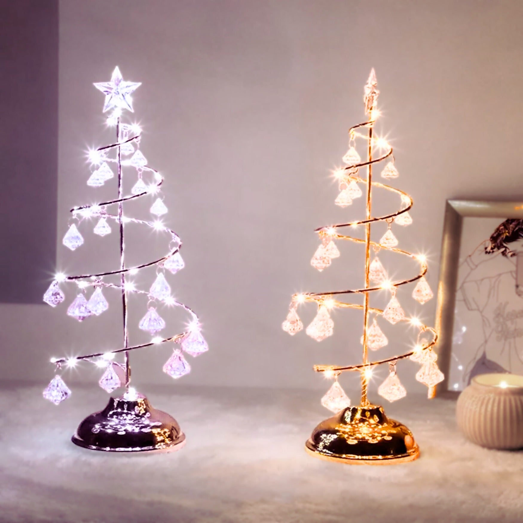 Árbol de Navidad Metálico con Luz Led