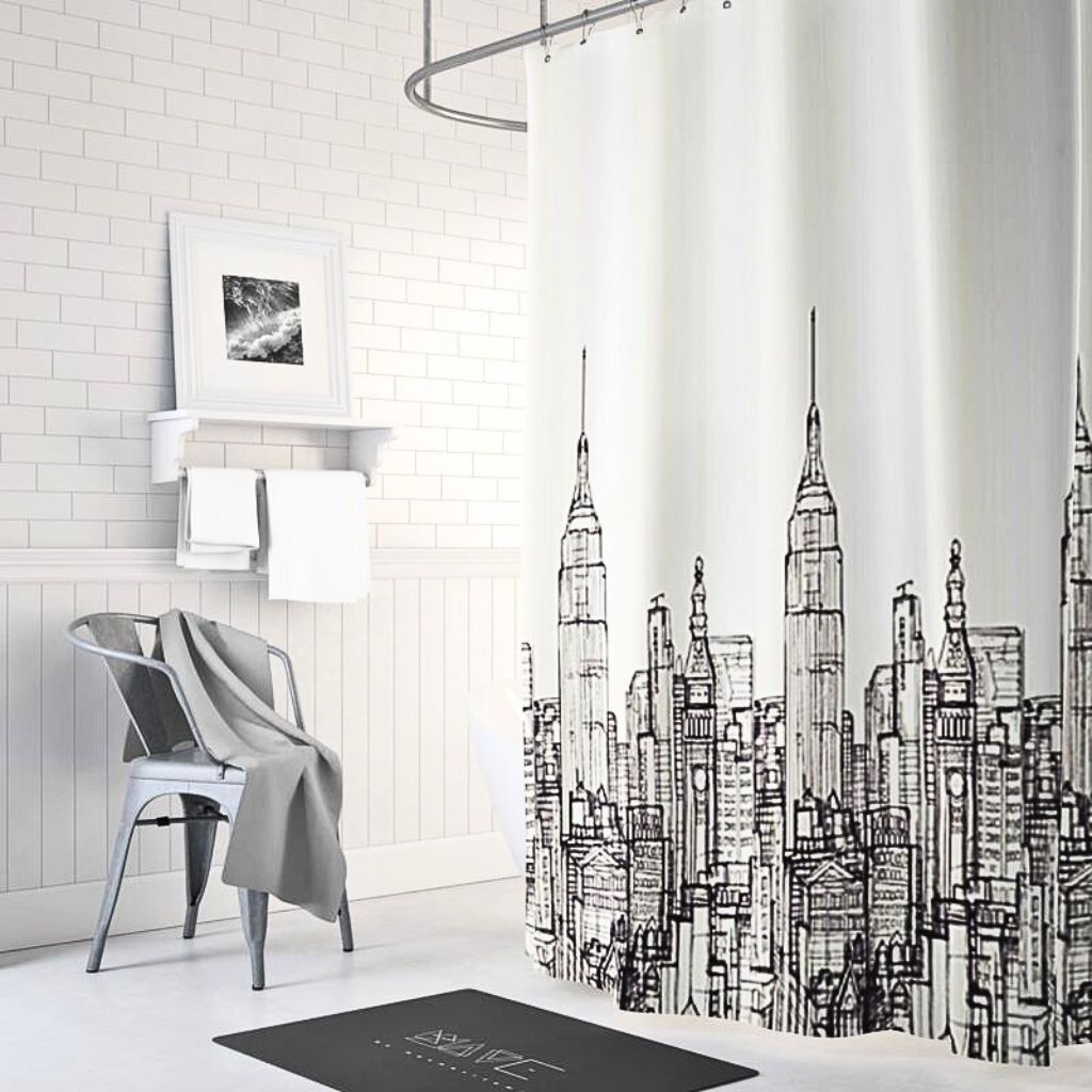 Cortina Baño Estampado Ciudad