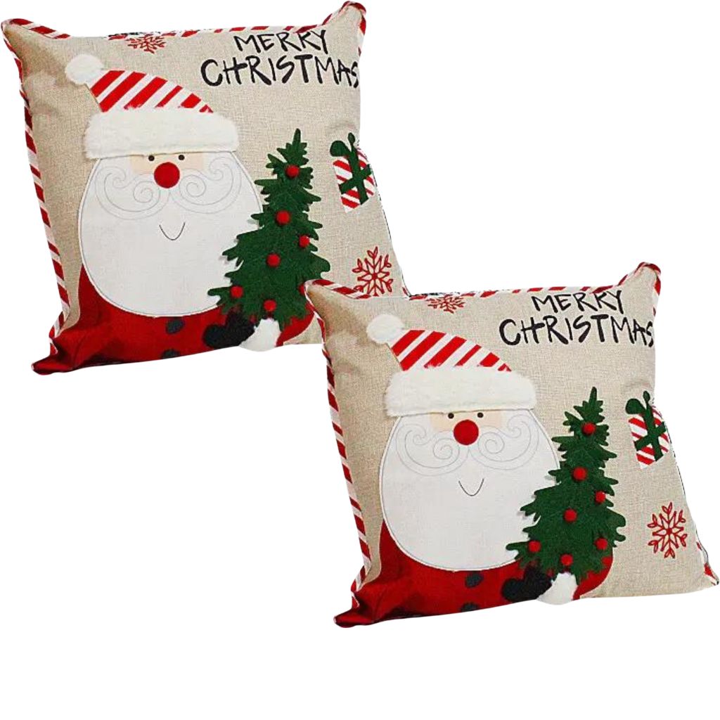 Pack de 2 Fundas Cojín Navideño Viejo Pascuero
