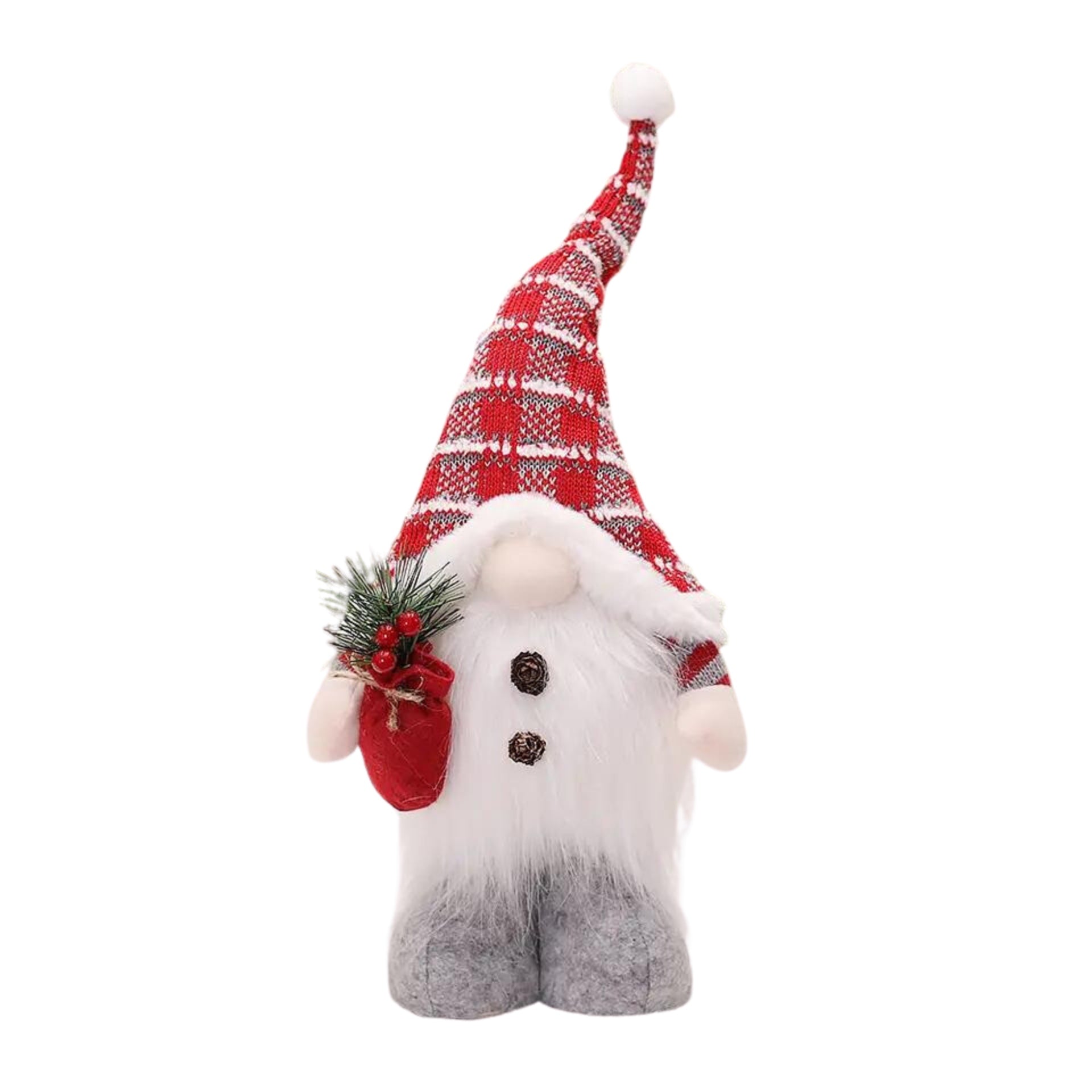 Pack 2 Duendes Luminosos Gorro Gris piernas largas y Gorro Rojo de Pie