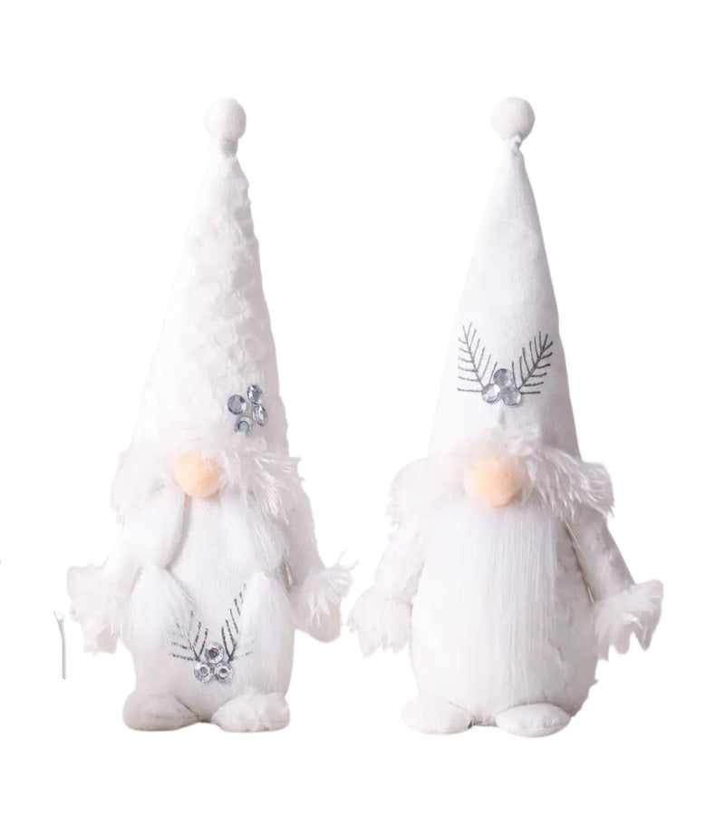 Pareja de Duendes Navideños tonos Blancos