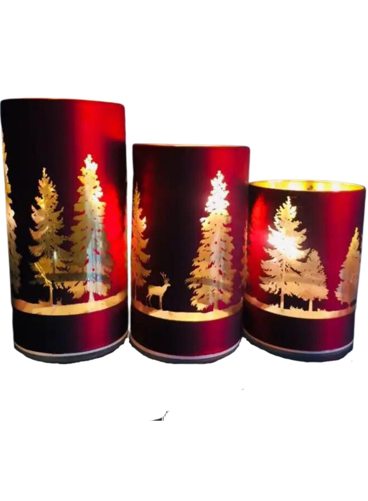 Portavela de Luz led Navideño Rojo, 4 opciones