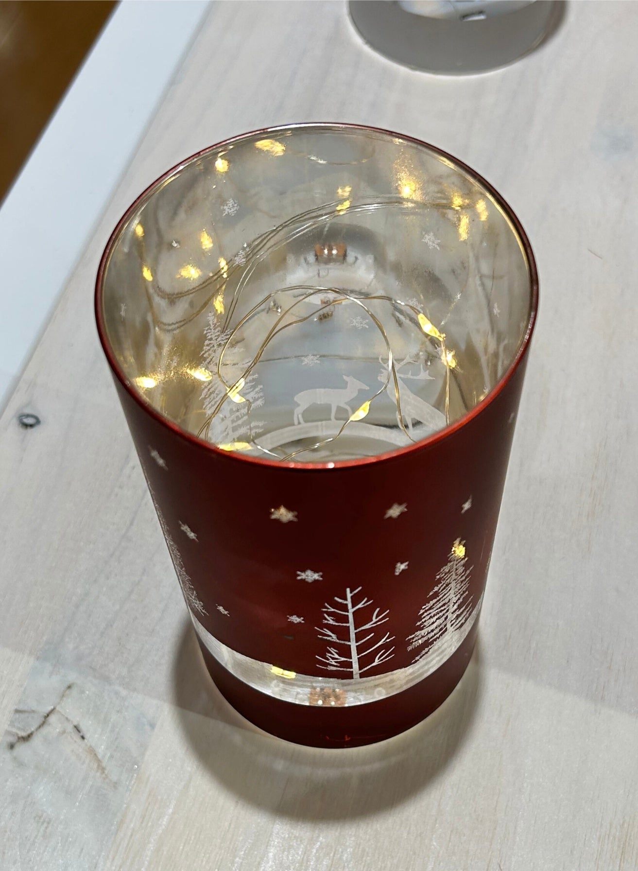 Portavela de Luz led Navideño Rojo, 4 opciones