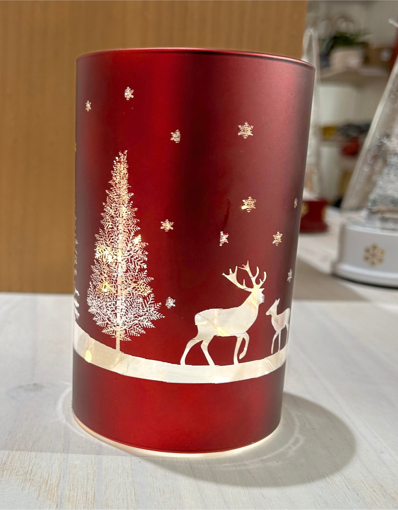 Portavela de Luz led Navideño Rojo, 4 opciones