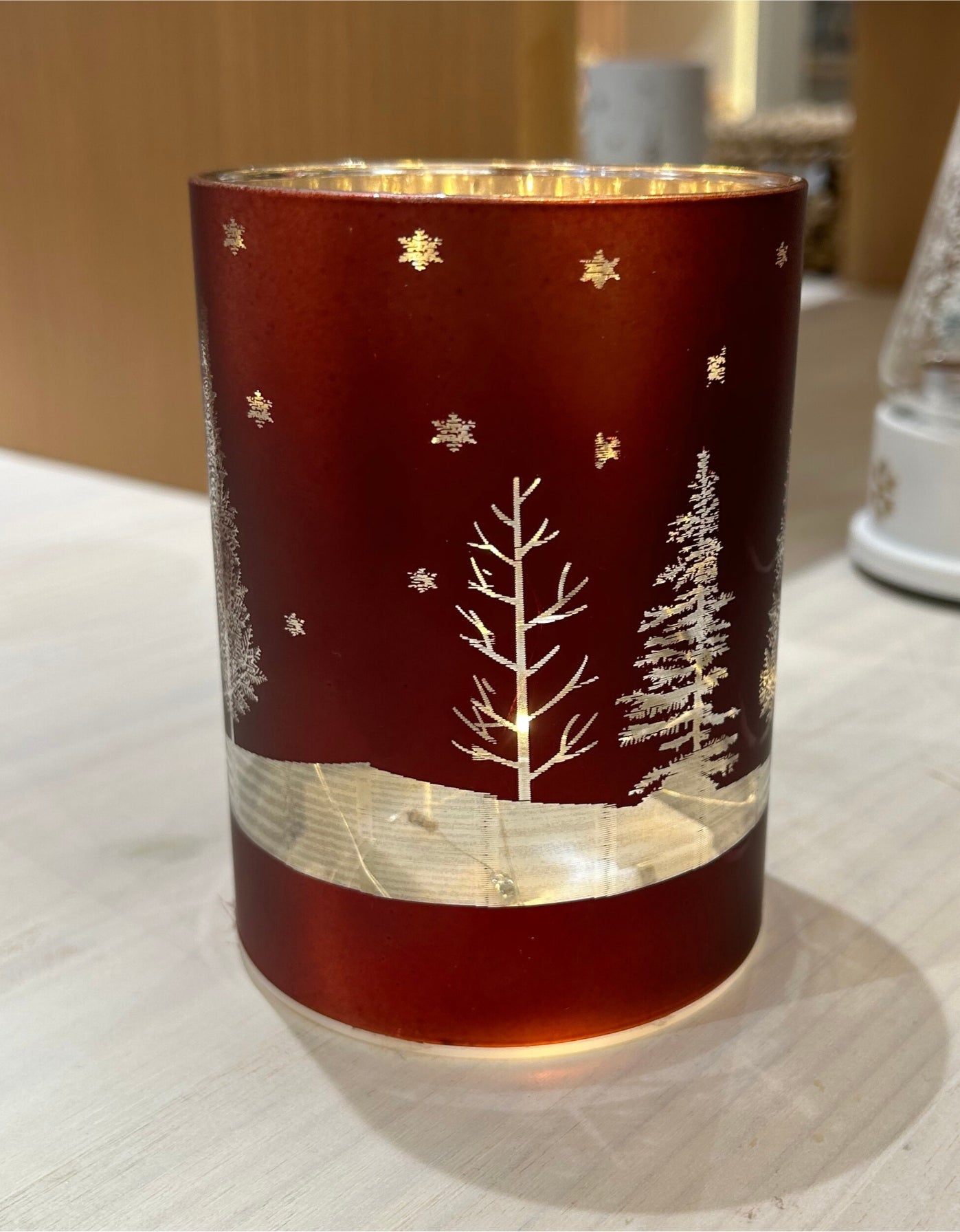 Portavela de Luz led Navideño Rojo, 4 opciones