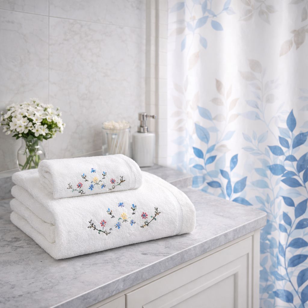 Set Baño & Spa Royal Touch Floral Azzurro