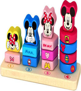 Juguete: Apilador de conteo de Mickey Mouse de madera