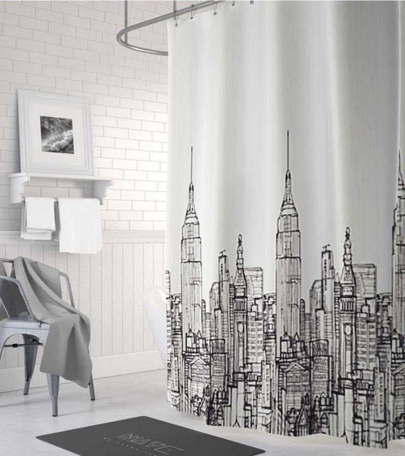 Cortina Baño Estampado Ciudad