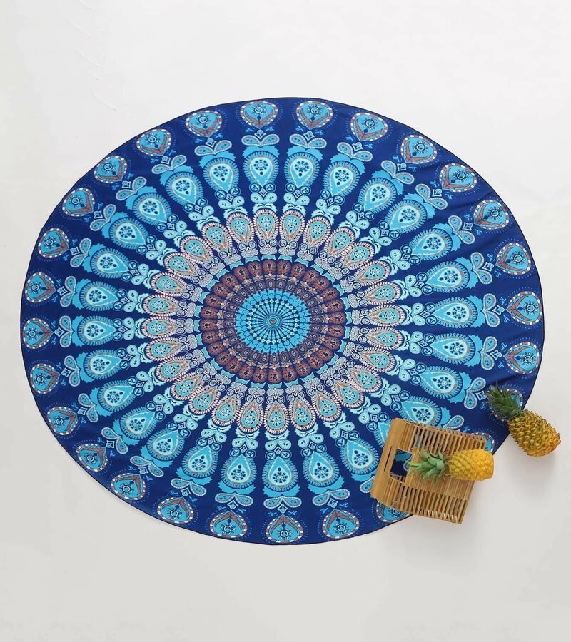 Mantel azul redondo mandala