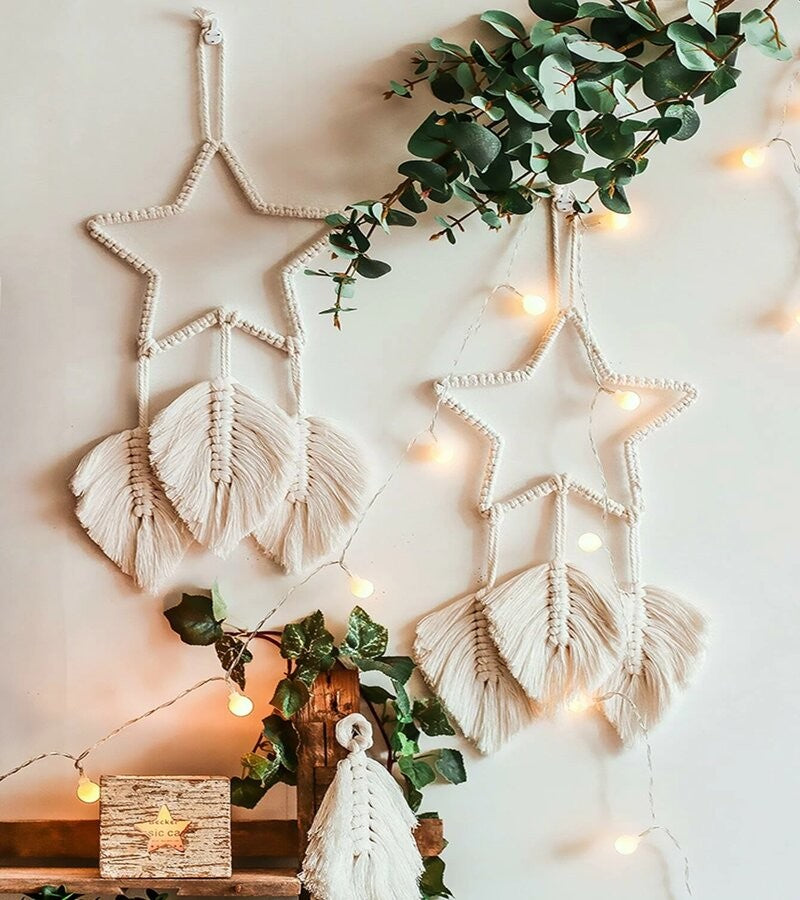 Macramé estrella hecho a mano