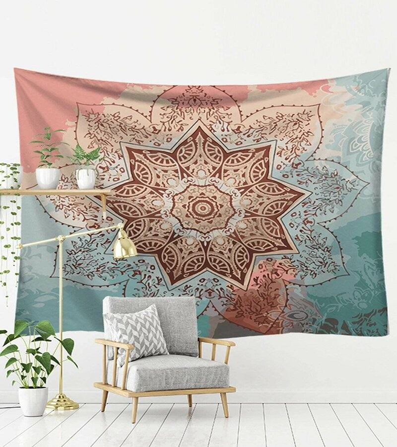 Soporte + Tapiz estampado mándala