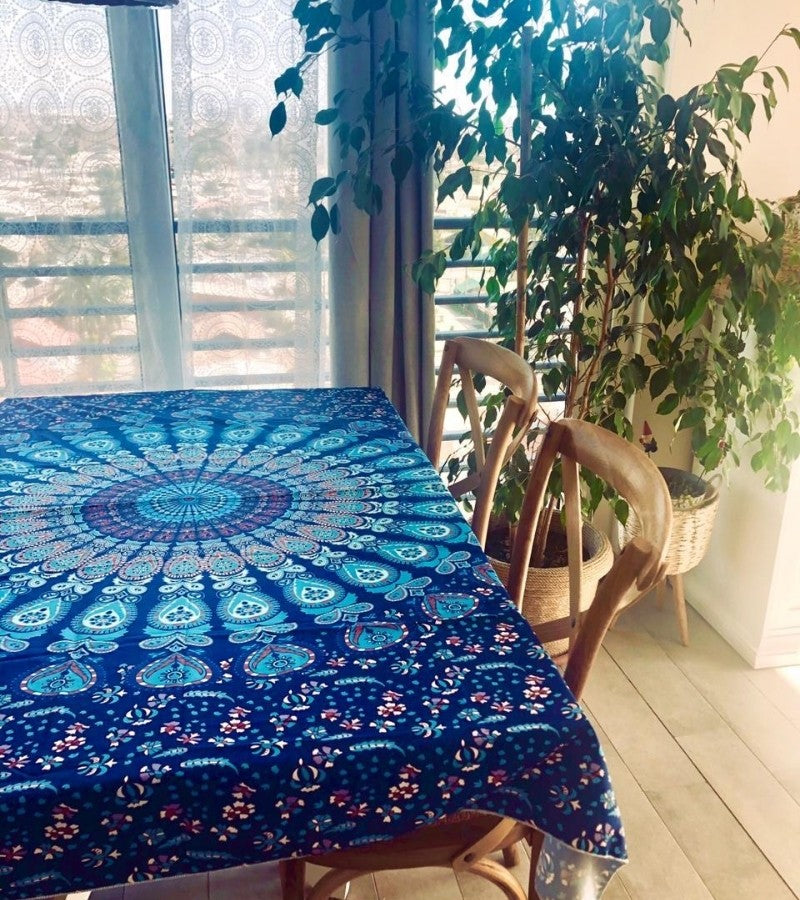 Mantel mandala azul
