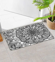 Cargar imagen en el visor de la galería, Limpiapiés alfombra flor negro

