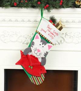 Pack 2 Botas Navidad Aplicación de Perrito y Gatito