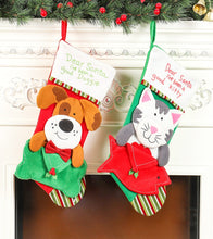 Cargar imagen en el visor de la galería, Pack 2 Botas Navidad Aplicación de Perrito y Gatito
