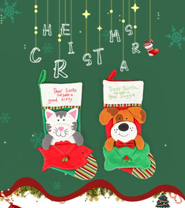 Pack 2 Botas Navidad Aplicación de Perrito y Gatito
