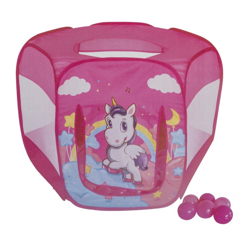 Carpa piscina pelotas Unicornio Rosada