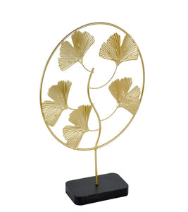 Figura Decorativa Metálica Hojas Ginkgo