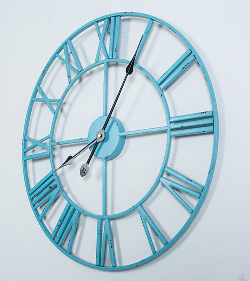 Reloj Mural Estilo Vintage Celeste