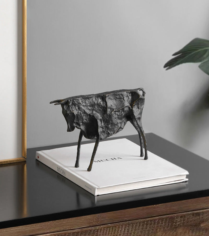 Escultura Decorativa Toro De Hierro