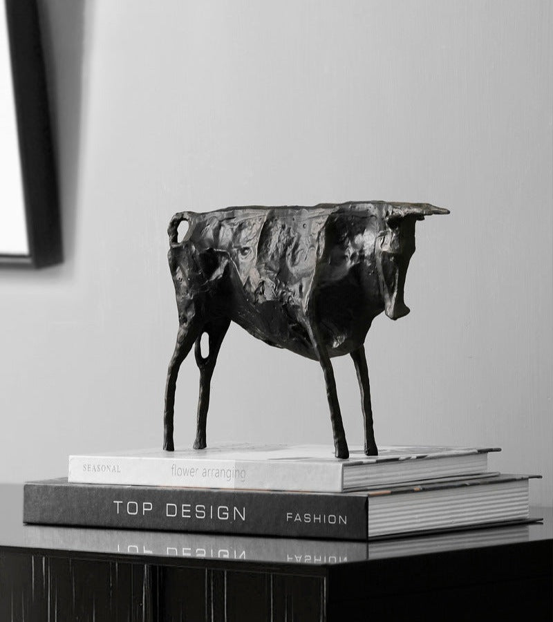 Escultura Decorativa Toro De Hierro